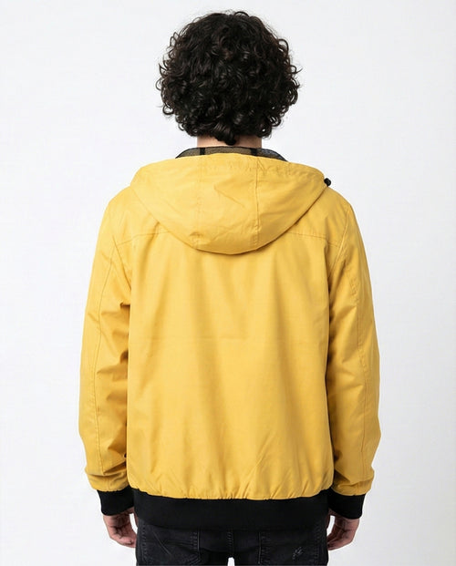 O175901 Hooded Neck With Drawstring Yellow Jacket