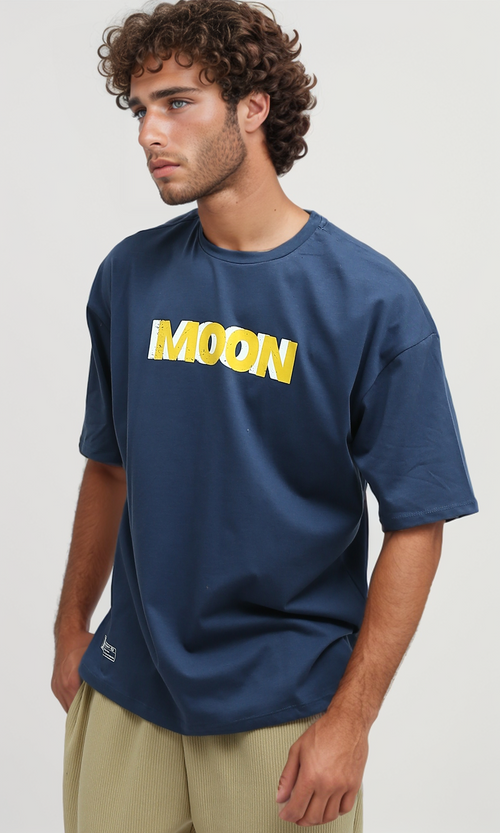 O182395 "Moon" Elbow Sleeves Jeans Blue Tee