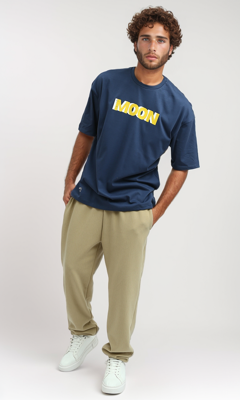 O182395 "Moon" Elbow Sleeves Jeans Blue Tee