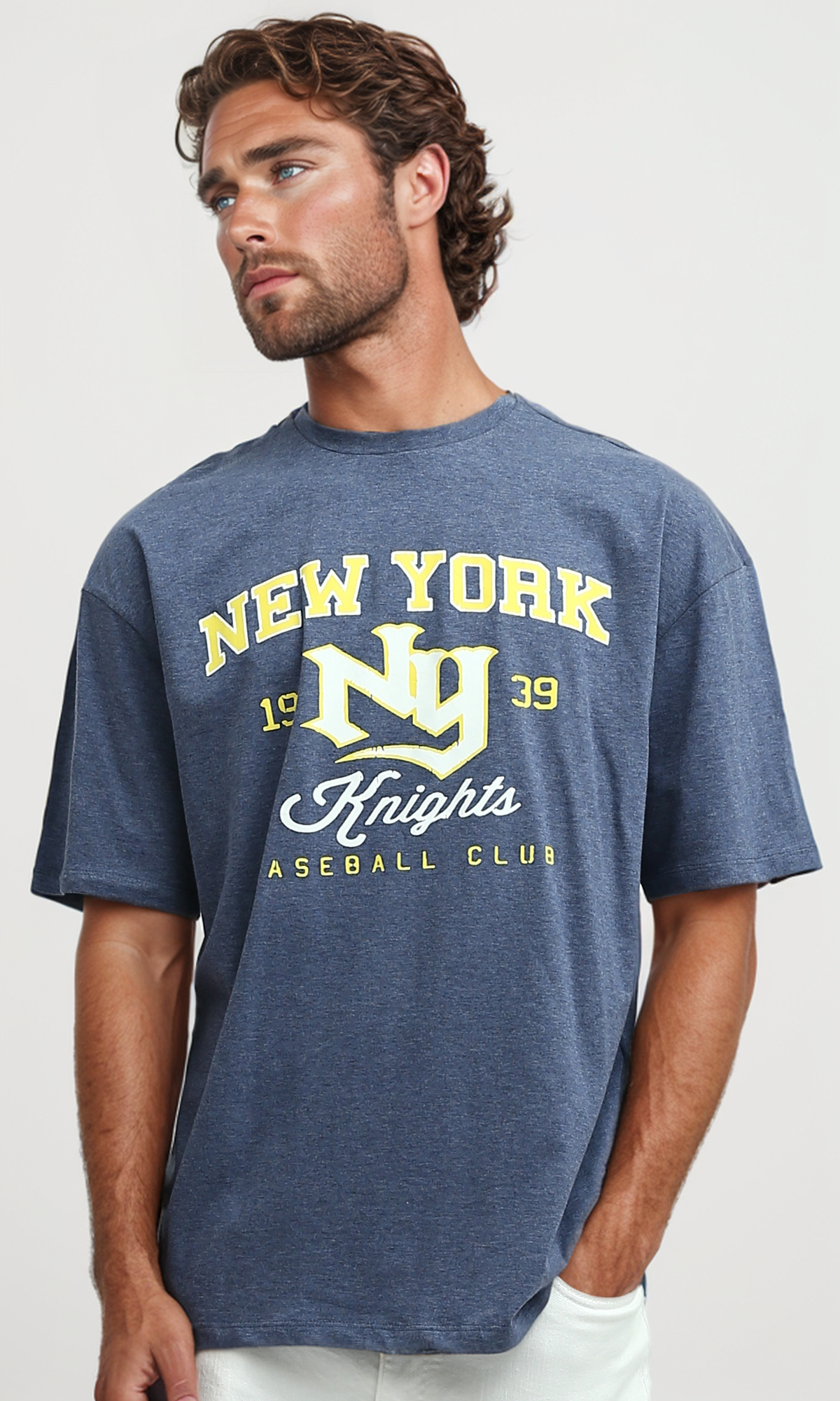 O182397 Heather Jeans Blue Summer Tee With Front Print