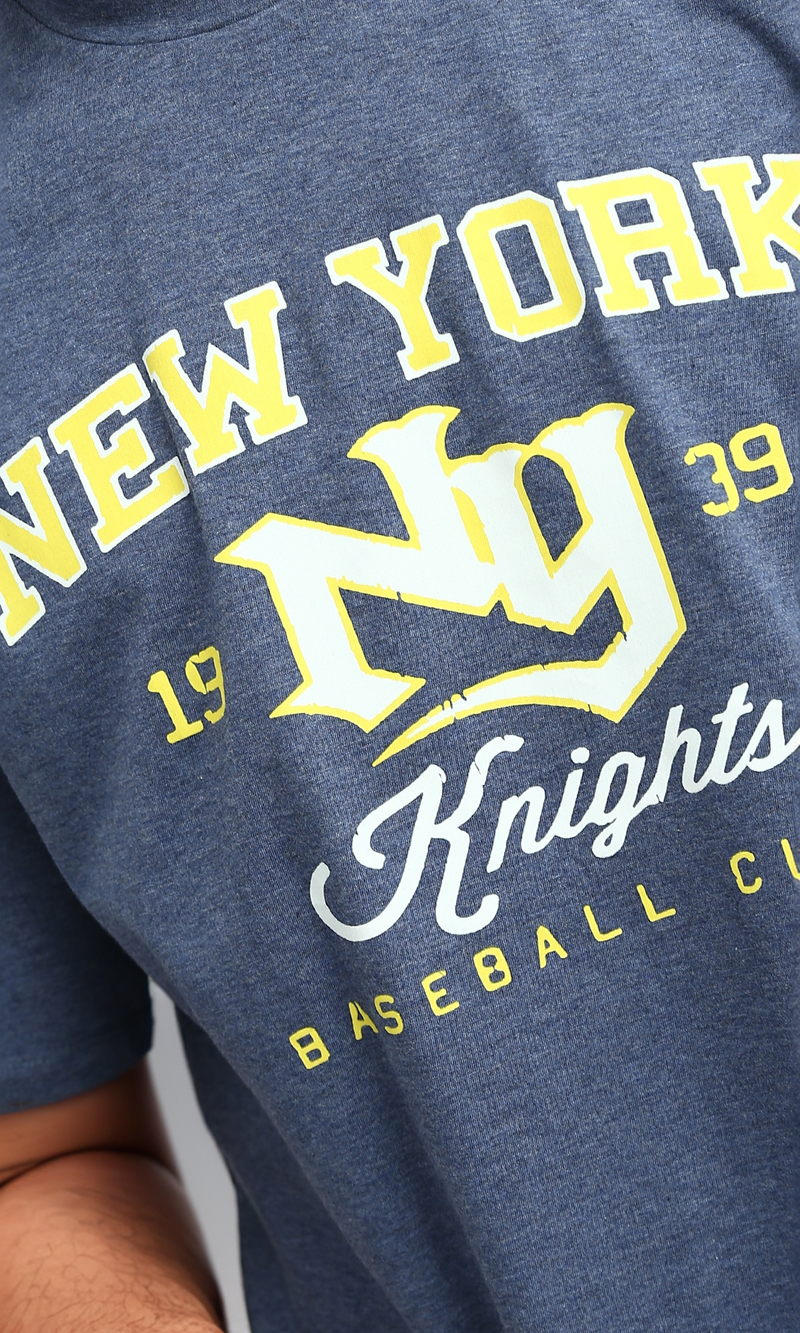 O182397 Heather Jeans Blue Summer Tee With Front Print