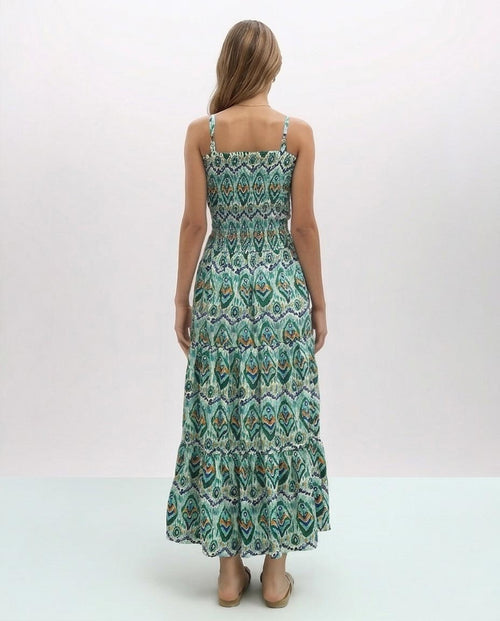 Ravin Modern Boho Smocked Tiered Maxi Dress - O192255