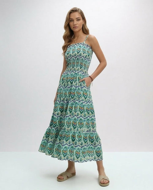 Ravin Modern Boho Smocked Tiered Maxi Dress - O192255