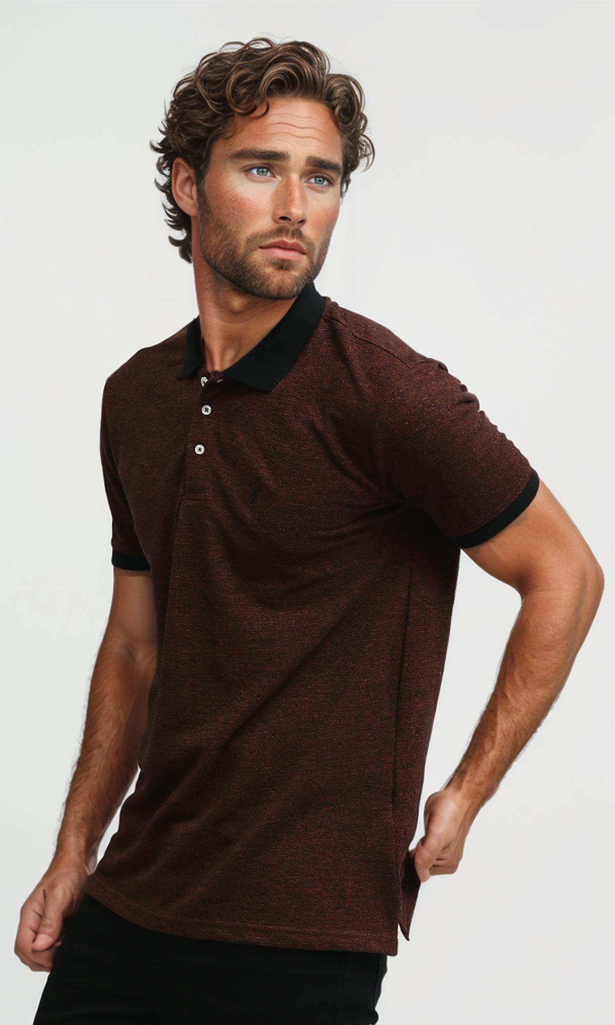 O192571 Heather Dark Burgundy Polo Shirt
