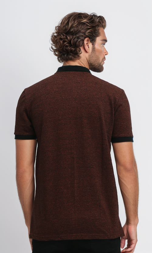 O192571 Heather Dark Burgundy Polo Shirt