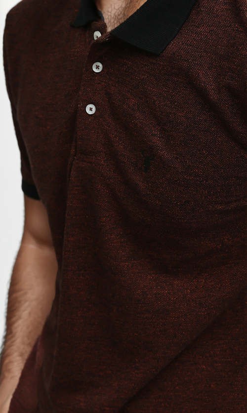 O192571 Heather Dark Burgundy Polo Shirt
