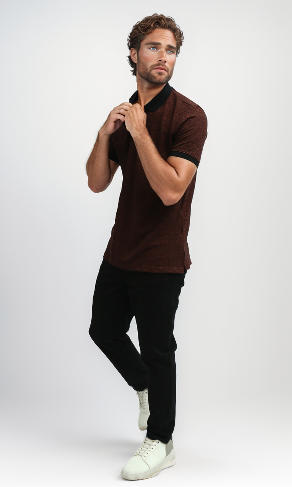 O192571 Heather Dark Burgundy Polo Shirt
