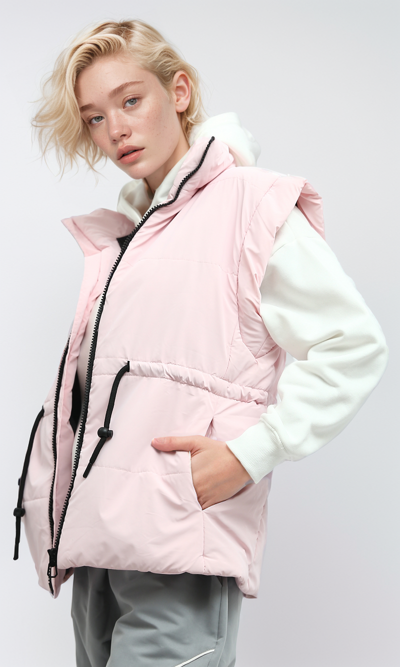 O192718 Ravin Women Vest Fly Zip Modern - Light Pink