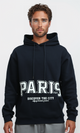 O193403 Drawstring Hoodie Neck With Printed On Pocket - Navy