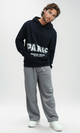 O193403 Drawstring Hoodie Neck With Printed On Pocket - Navy