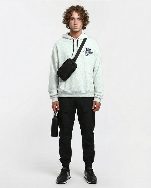 Ravin Men’s "NY Yonkers" Speckled Fleece Hoodie – Light Grey - o197311