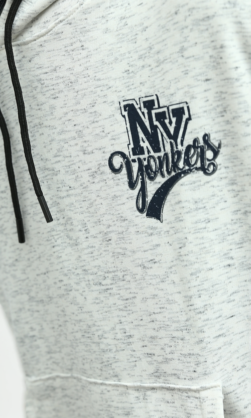 Ravin Men’s "NY Yonkers" Speckled Fleece Hoodie – Light Grey - o197311