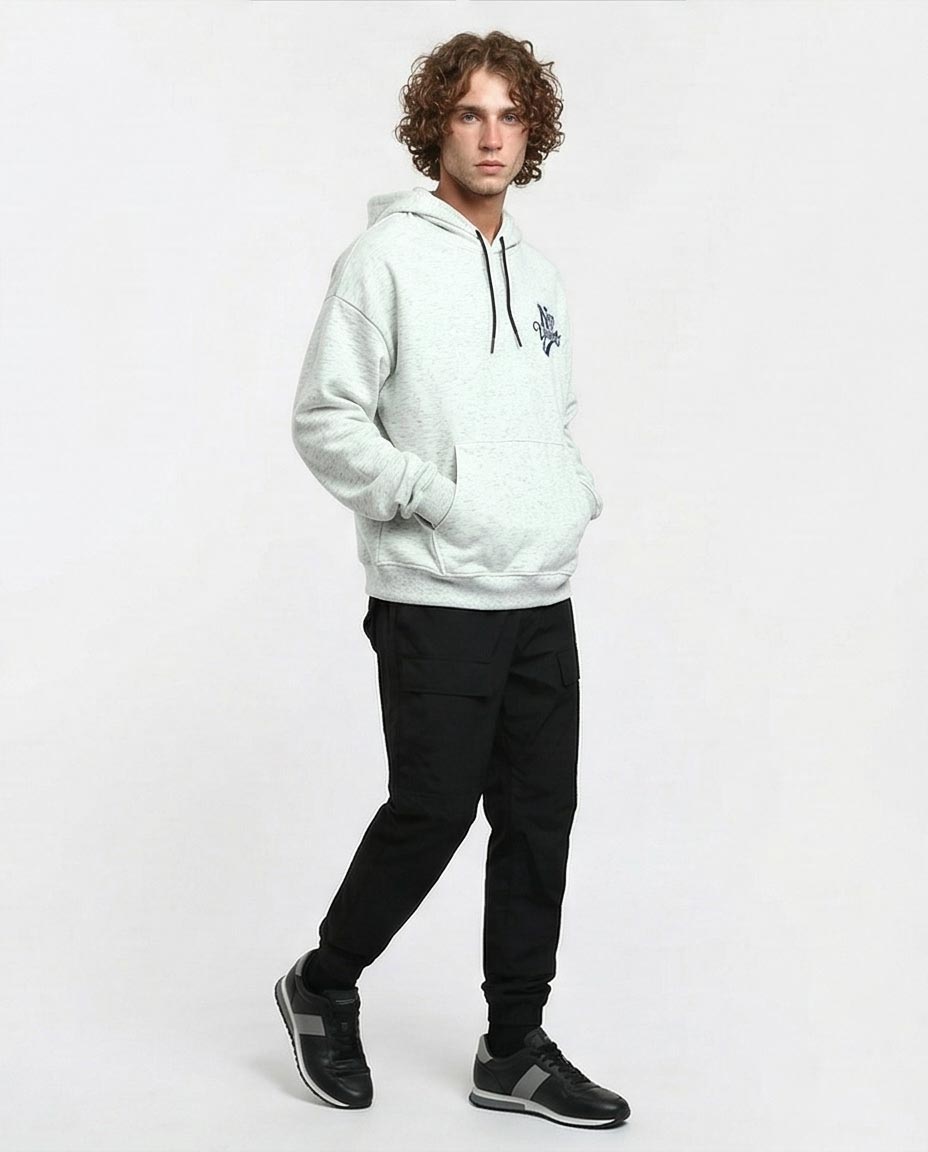Ravin Men’s "NY Yonkers" Speckled Fleece Hoodie – Light Grey - o197311