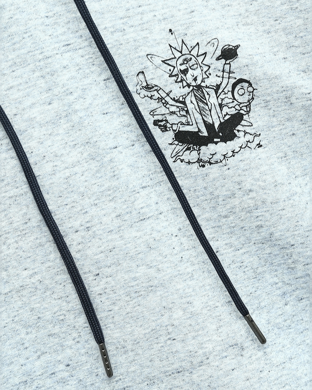 Ravin x Rick and Morty "Happiness Owl" Heather Grey Graphic Hoodie - o197333
