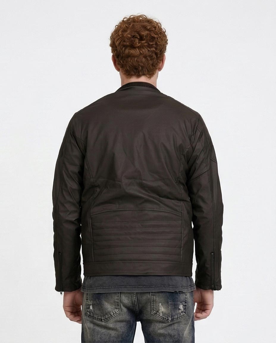 Ravin Men's Quilted Panel Technical Biker Jacket – Black O197489