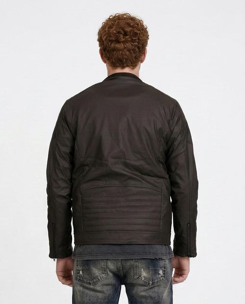 Ravin Men's Quilted Panel Technical Biker Jacket – Black O197489