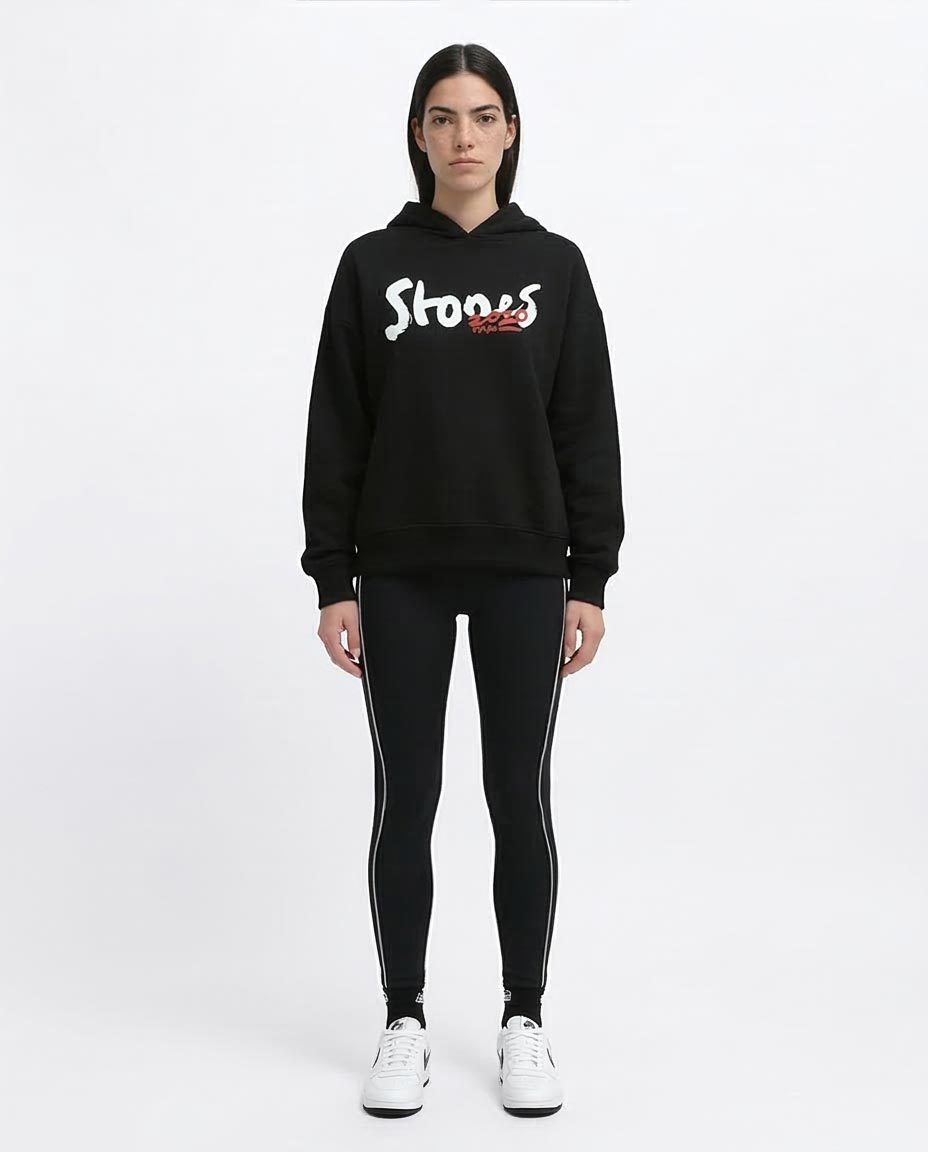 Ravin × The Rolling Stones 2020 USA/CA Tour Oversized Graphic Hoodie – Black - o197572