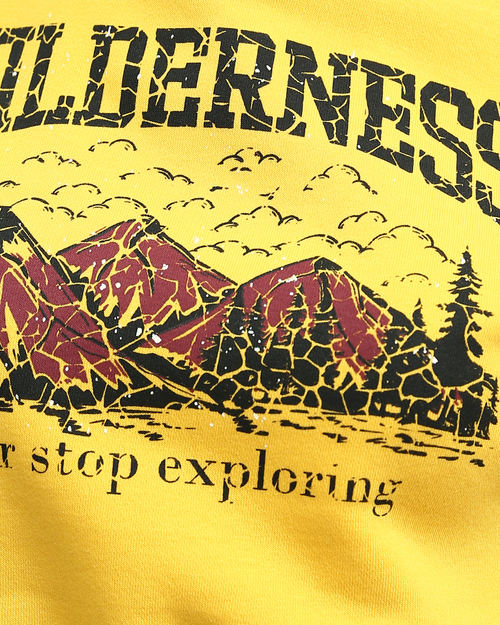 Ravin Wilderness Graphic Cropped Sweatshirt - Yellow - o198166