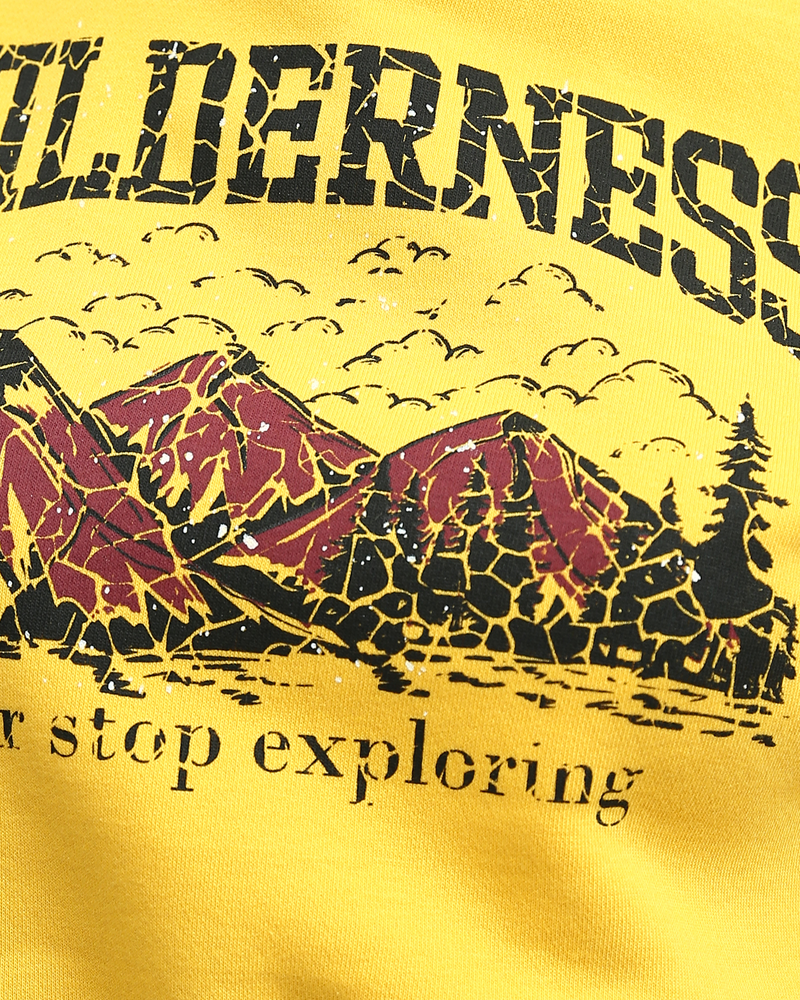 Ravin Wilderness Graphic Cropped Sweatshirt - Yellow - o198166