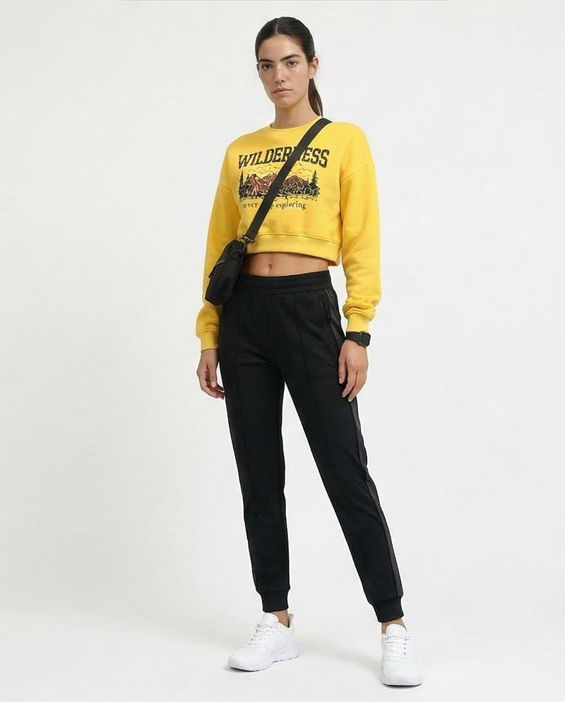 Ravin Wilderness Graphic Cropped Sweatshirt - Yellow - o198166