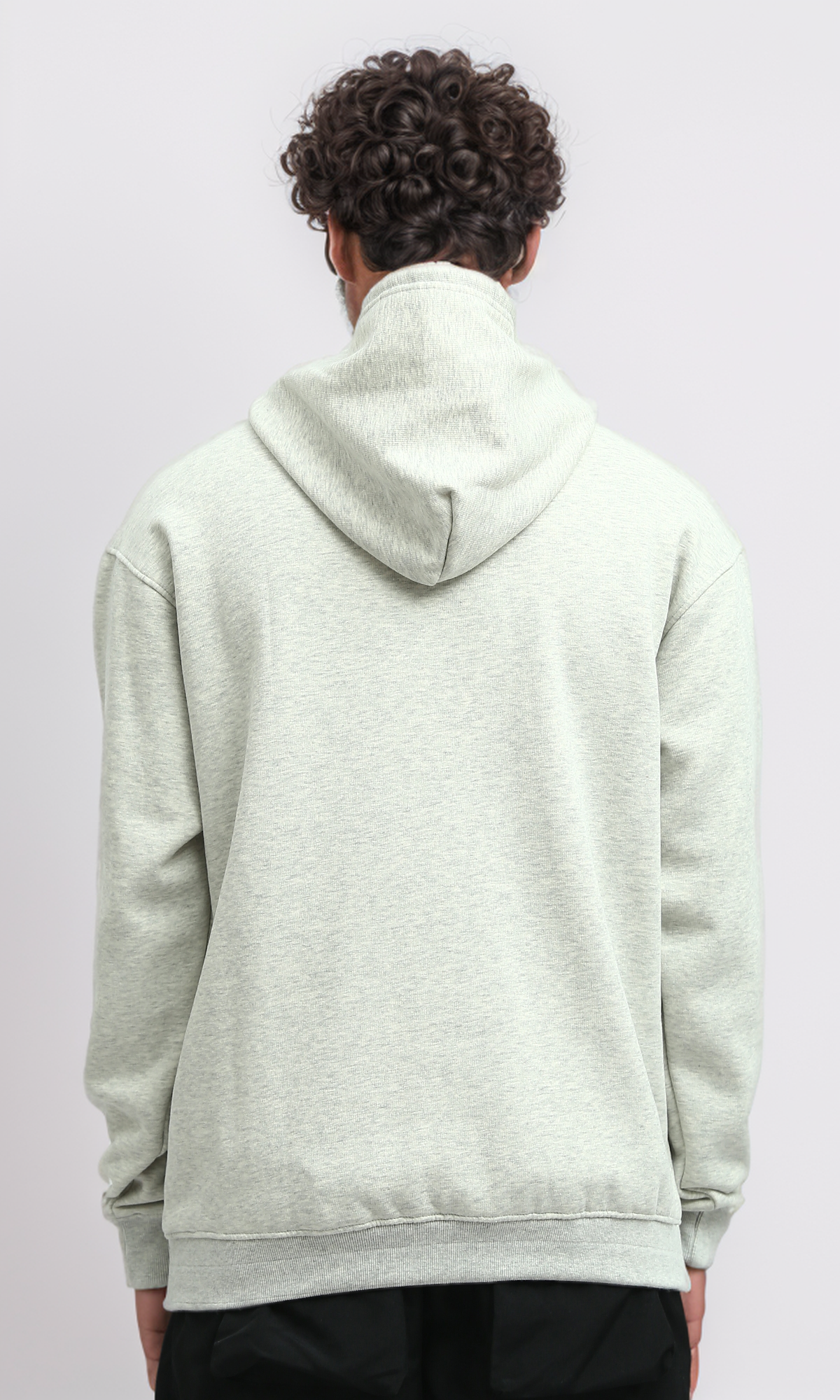 O198429 Heather Light Grey Relaxed Fit Slip On Hoodie