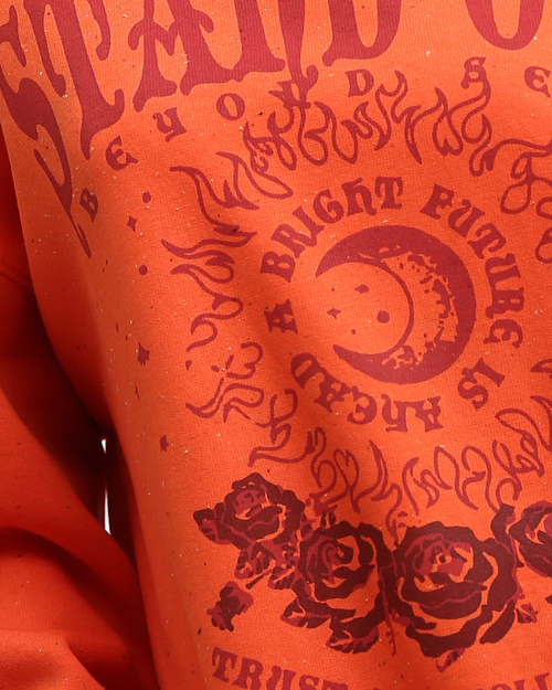 Ravin Women’s Oversized "Stand Out" Graphic Sweatshirt – Orange Speckle - o198530