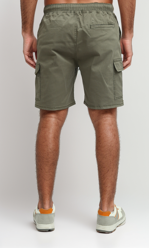 O198683 Regular Fit Bermuda Shorts With Cargo Pocket - Khaki