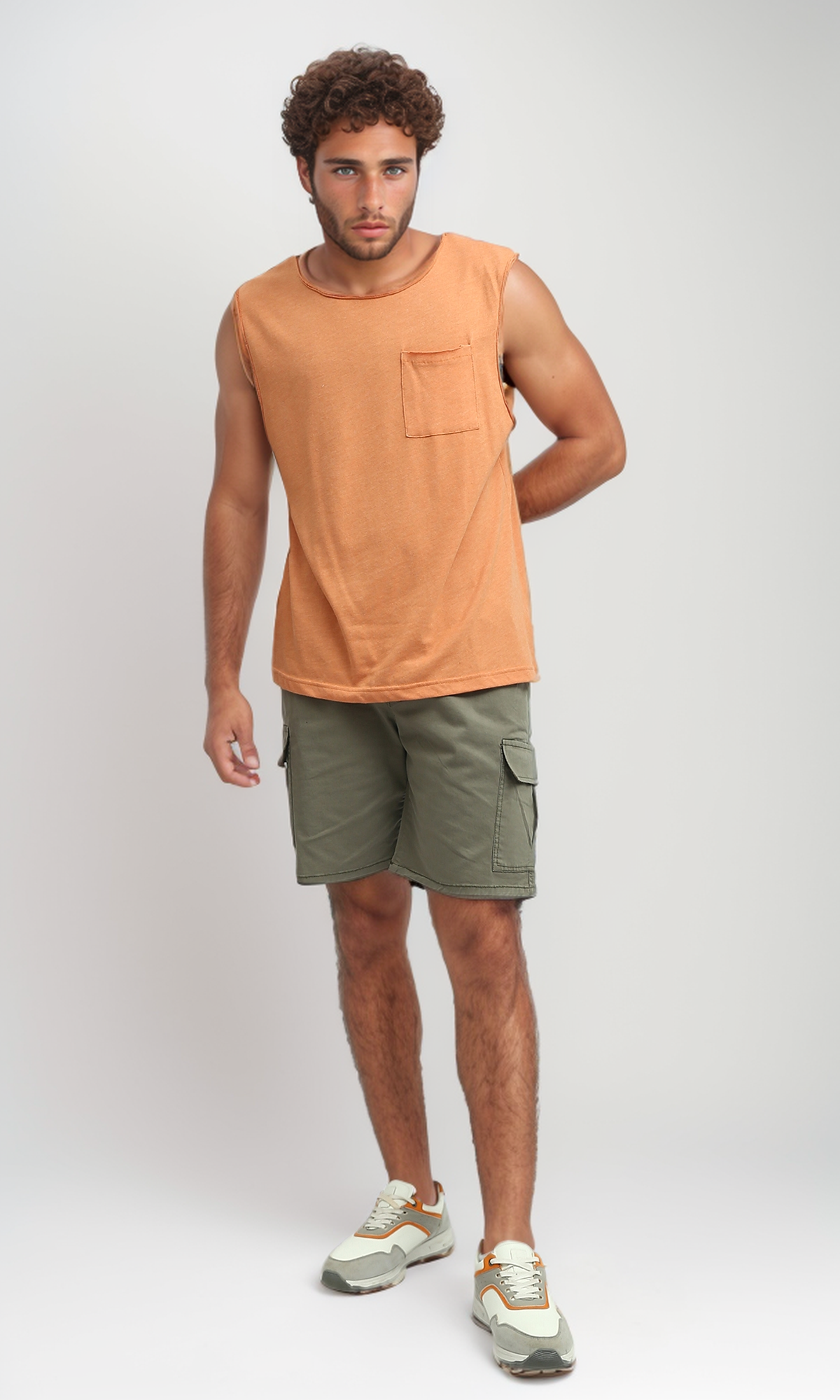 O198683 Regular Fit Bermuda Shorts With Cargo Pocket - Khaki