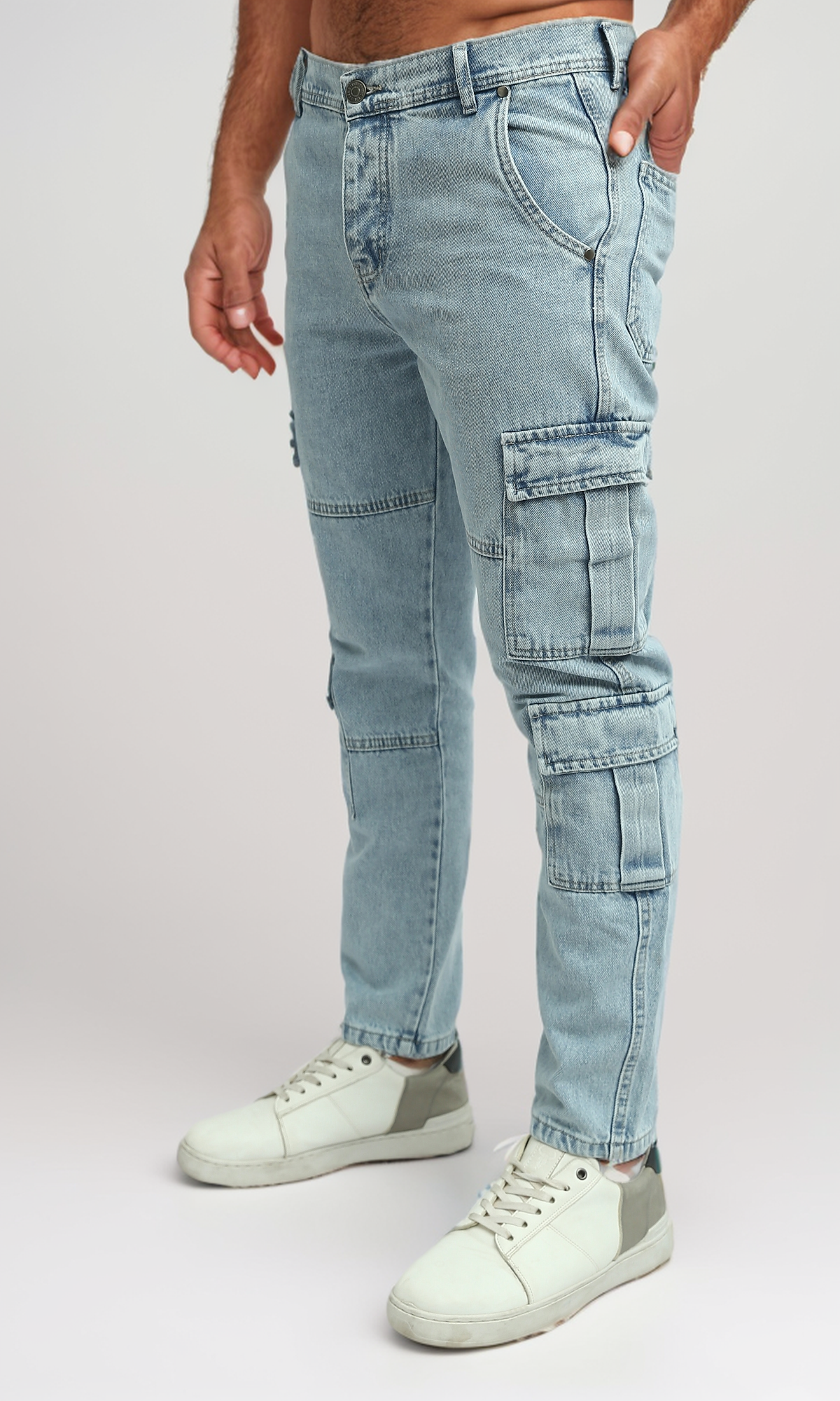 O198964 Slim Fit Cargo Pocket Jeans