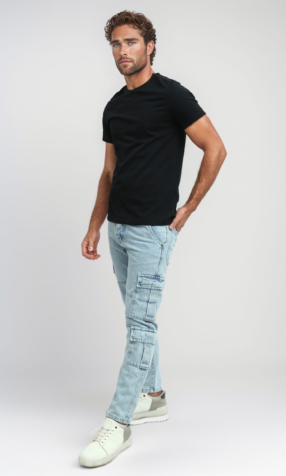 O198964 Slim Fit Cargo Pocket Jeans