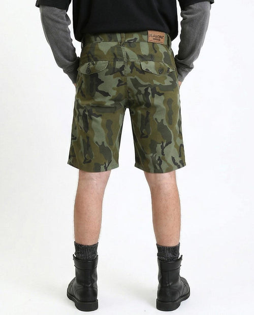 Ravin Men’s Regular-Fit Camouflage Summer Shorts – Olive & Dark Green Urban Cargo Style - O199081