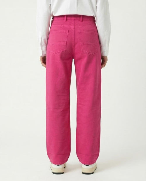 Vibrant Fuchsia Wide-Leg Utility Carpenter Jeans - O202338