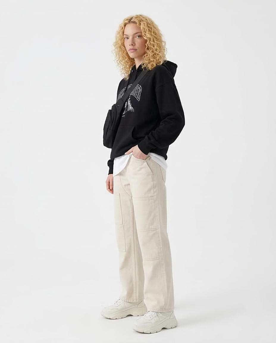 Ravin Women's High-Waist Wide-Leg Utility Carpenter Pants - Ecru - O202341