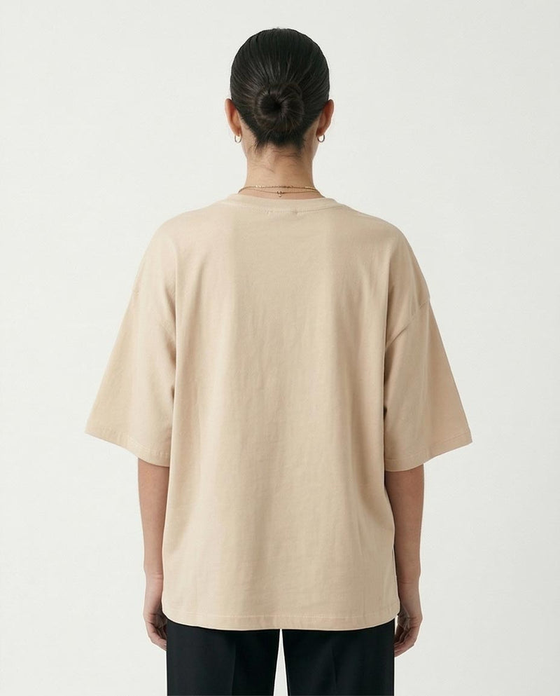 Ravin Oversized Heavyweight Cotton T-Shirt in Sand - O203152