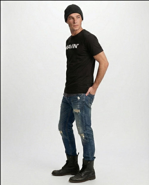 Ravin Men's Black Graphic Logo T-Shirt - O204318