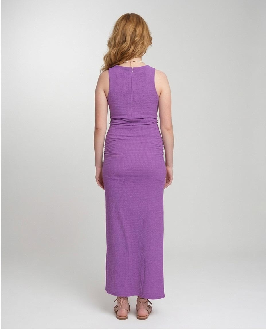 Ravin Women's Ruched Side Sleeveless Maxi Dress - Purple - R207242