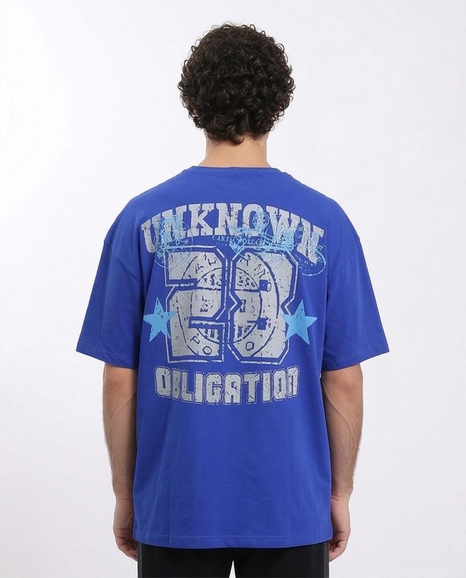 Ravin Men's Oversized "Obligation" Graphic T-Shirt – Royal Blue - R209409