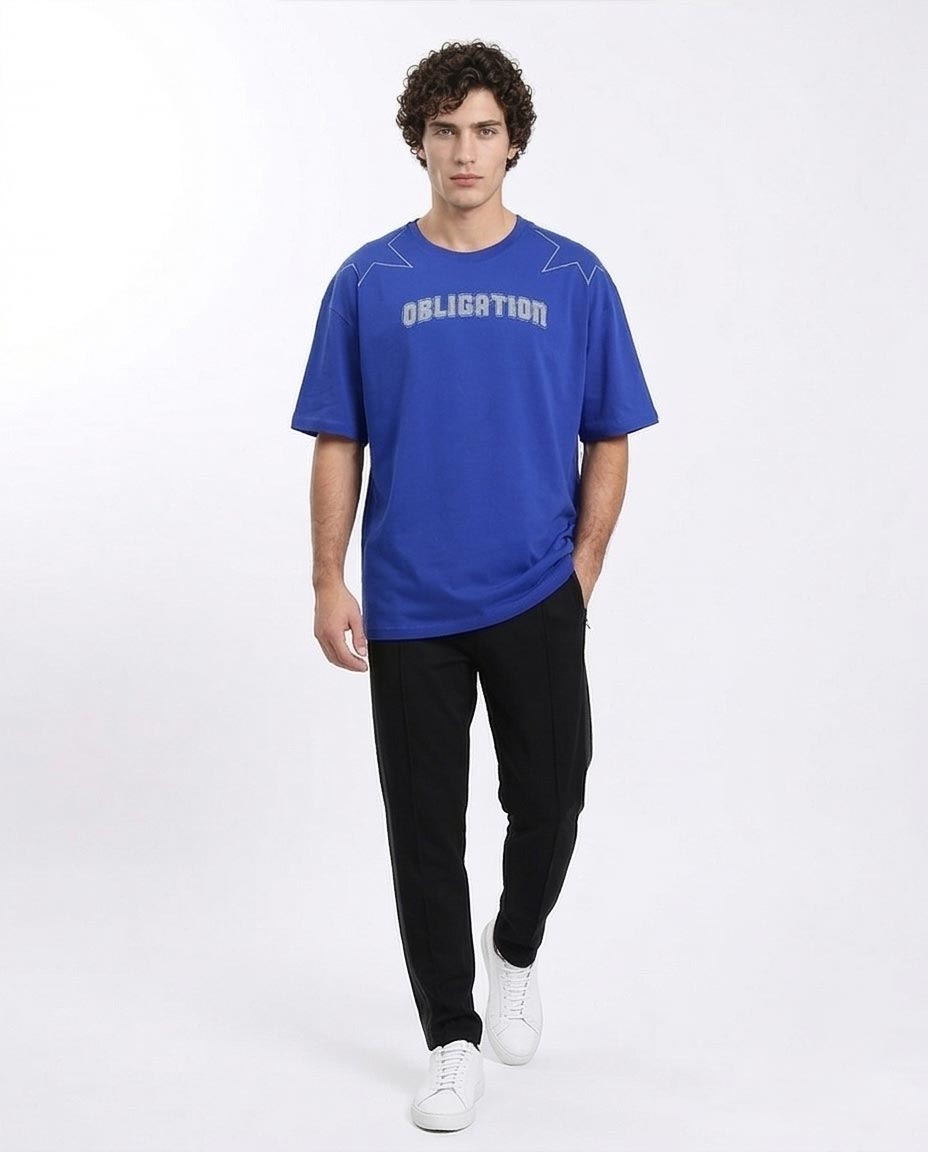 Ravin Men's Oversized "Obligation" Graphic T-Shirt – Royal Blue - R209409