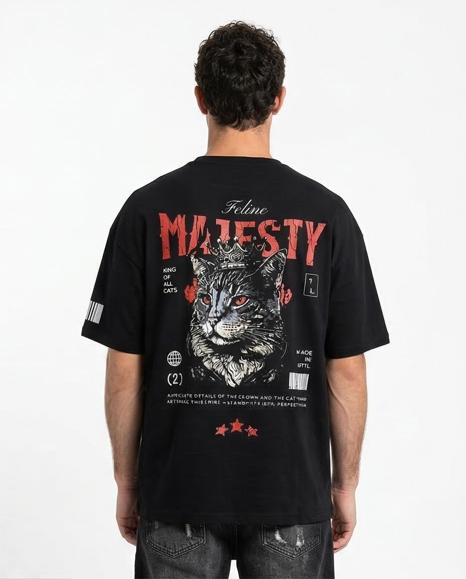 Ravin "King of All Cats" Oversized Graphic T-Shirt - R209413