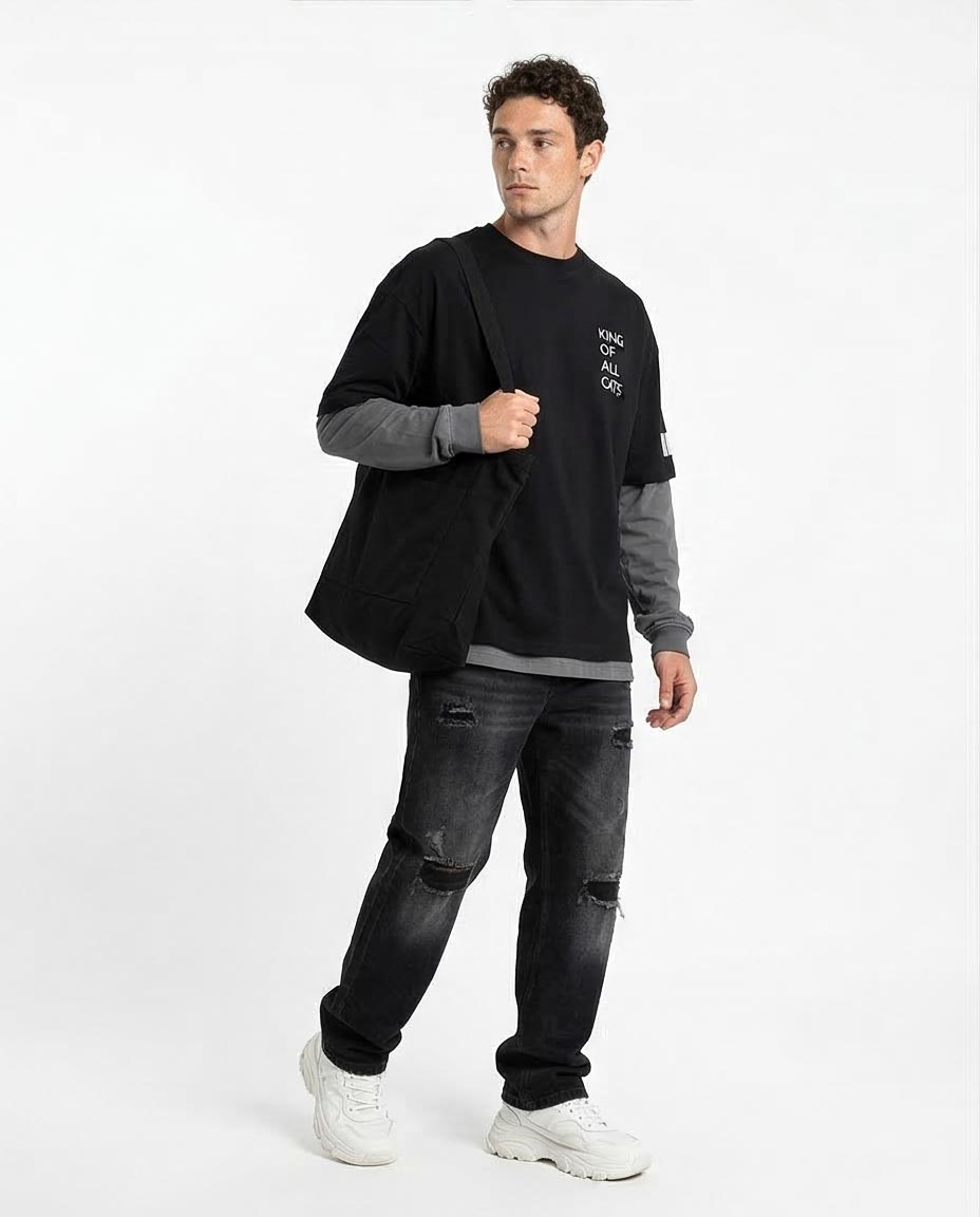 Ravin "King of All Cats" Oversized Graphic T-Shirt - R209413