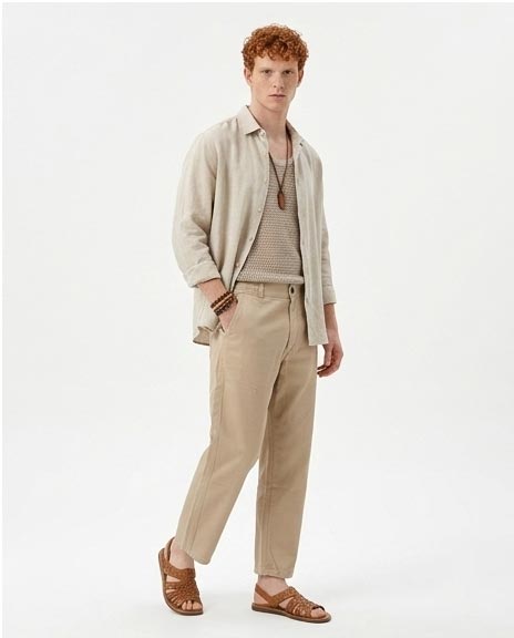 Ravin Relaxed-Fit Cotton Twill Chinos with Elasticated Waist – Sand - R209805