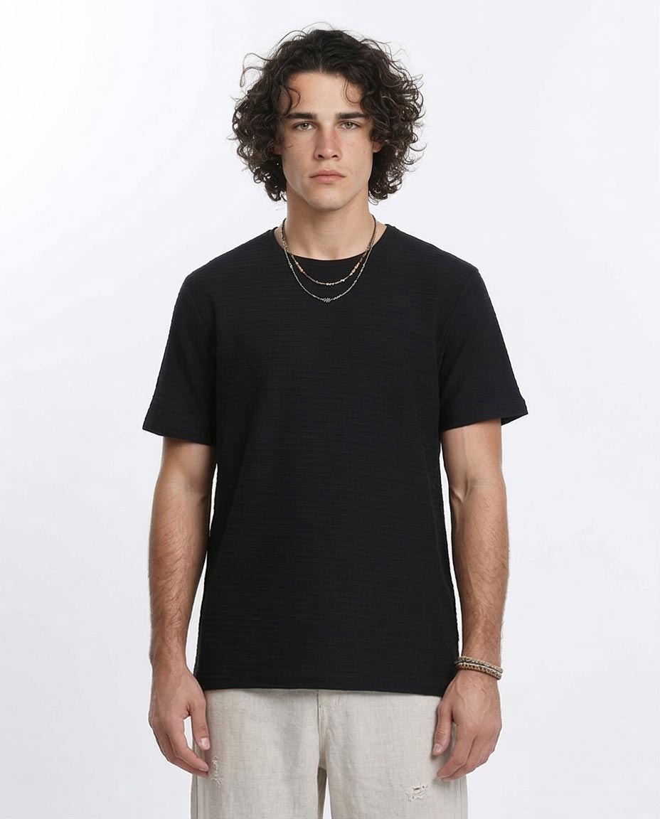 Ravin Men’s Horizontal Slub Textured Essential Tee - R210934