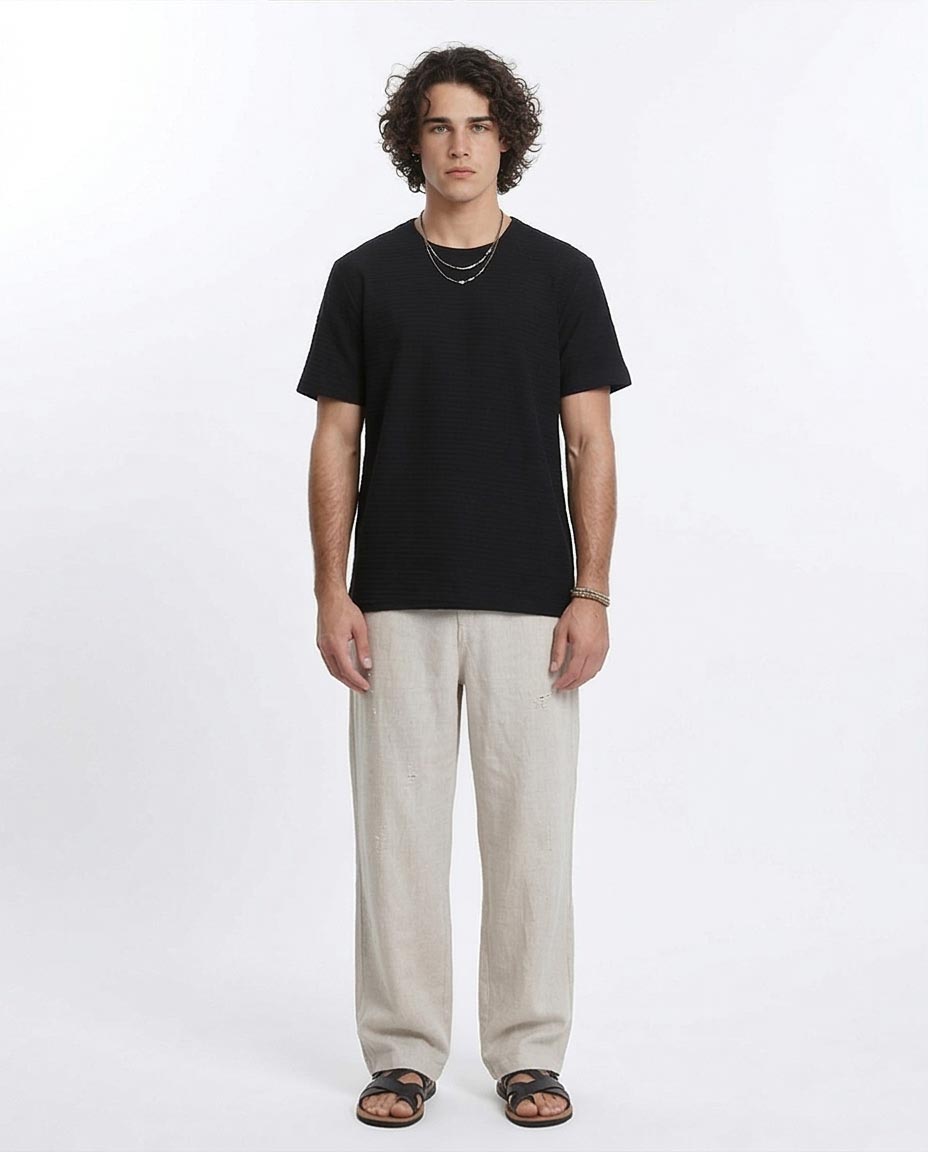 Ravin Men’s Horizontal Slub Textured Essential Tee - R210934