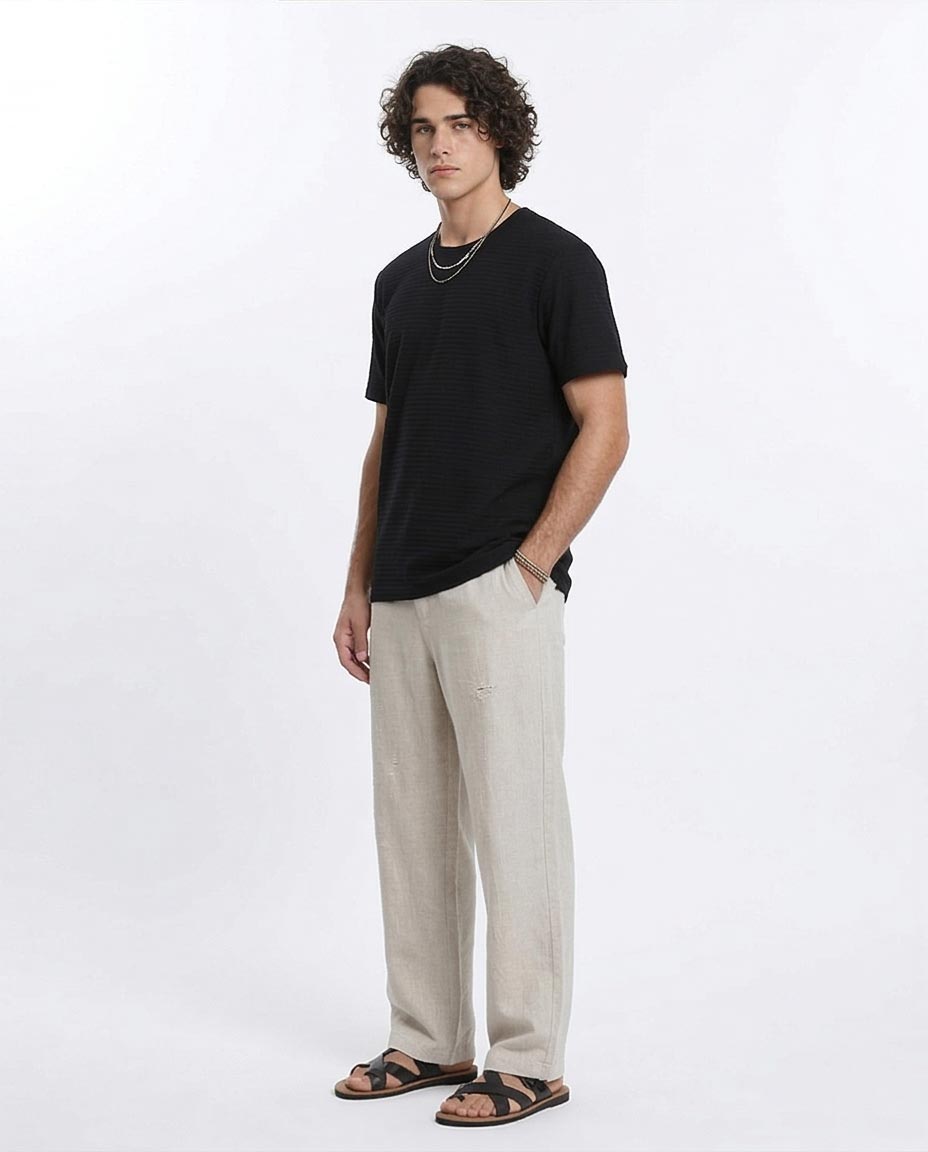 Ravin Men’s Horizontal Slub Textured Essential Tee - R210934