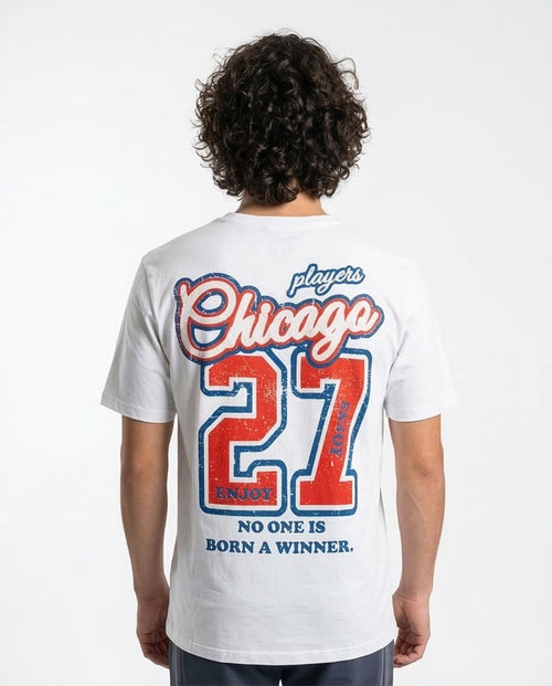 Ravin Men's "Chicago 27" Graphic Cotton T-Shirt - White - R212490