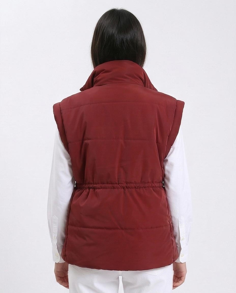 Ravin Women’s Cinched-Waist Padded Puffer Vest – Burgundy - R212524