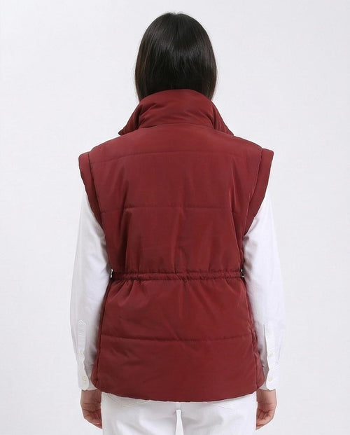 Ravin Women’s Cinched-Waist Padded Puffer Vest – Burgundy - R212524