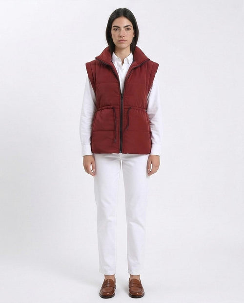 Ravin Women’s Cinched-Waist Padded Puffer Vest – Burgundy - R212524