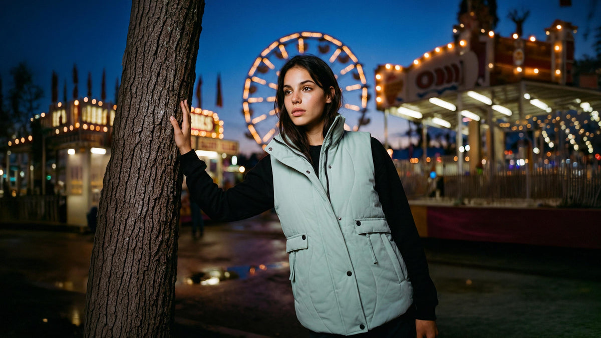 R212942 - Casual Sleeveless Puffer Vest - Light Mint