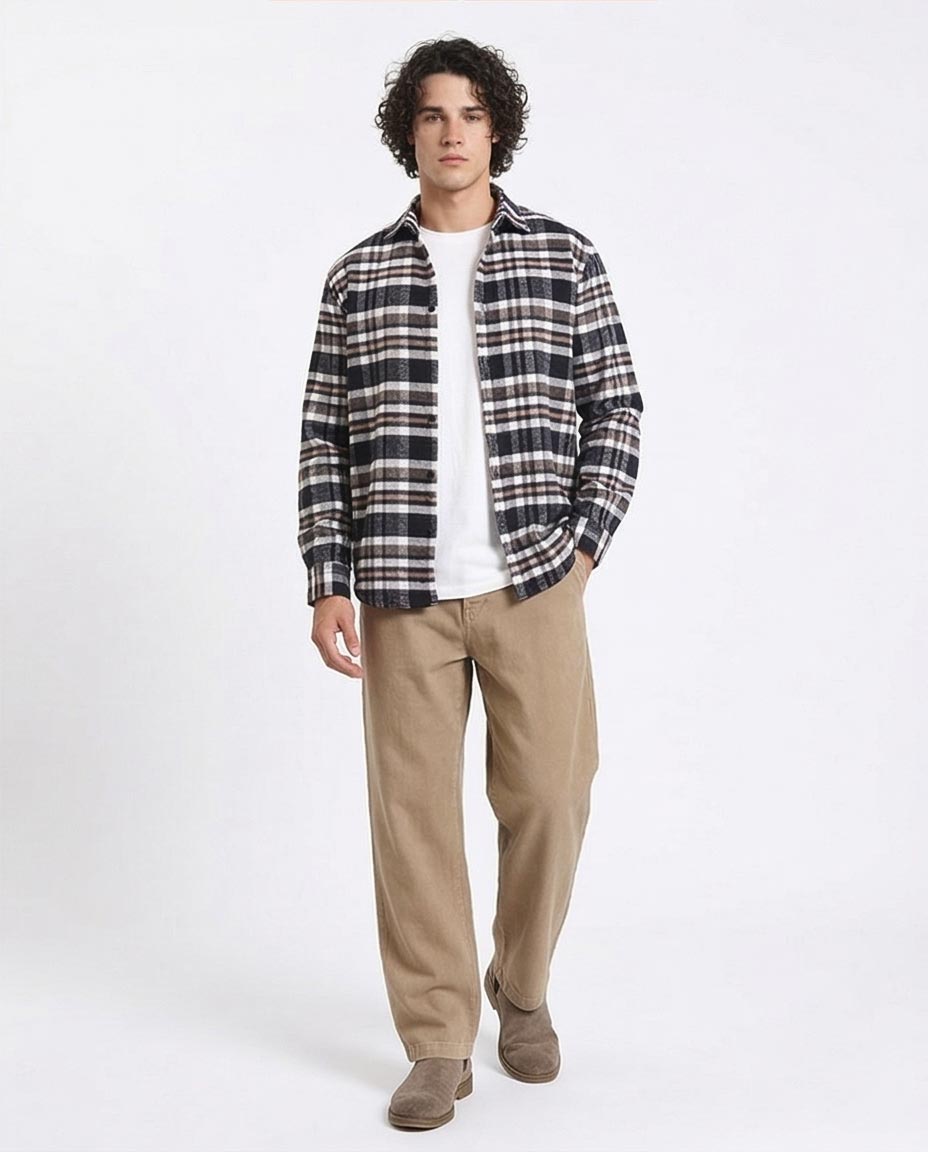 Ravin Men's Relaxed Fit Flannel Plaid Shirt - Earthy Multi - R213198